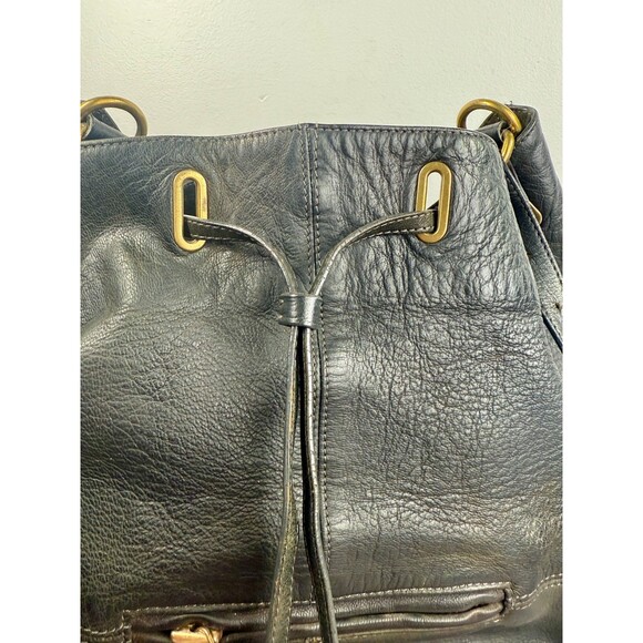 JEROME DREYFUSS ALAIN Bucket Black Large Leather Convertible Created in France - Picture 6 of 17